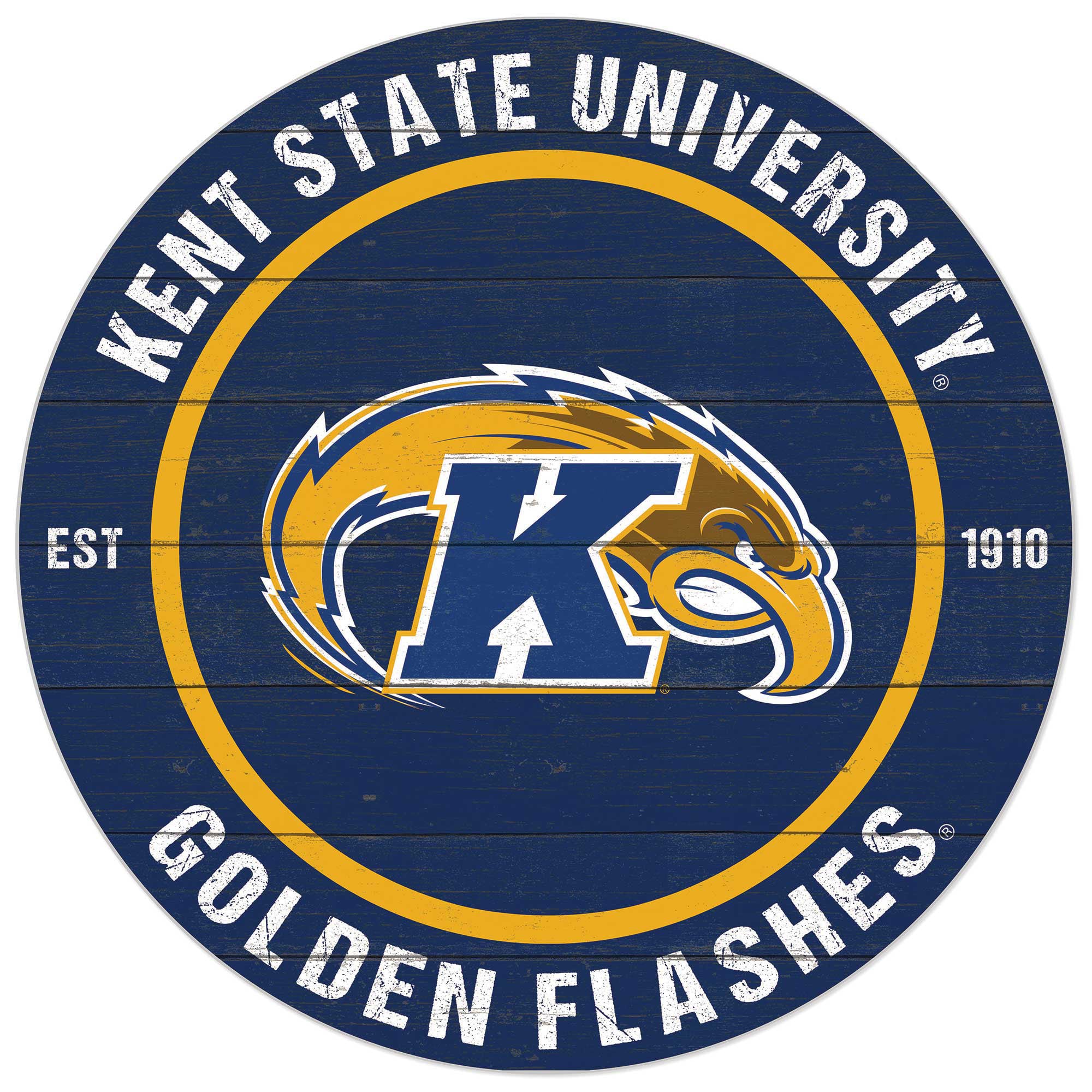 Jardine - Kent State Golden Flashes 20'' x 20'' Indoor/Outdoor Circle Sign - Navy