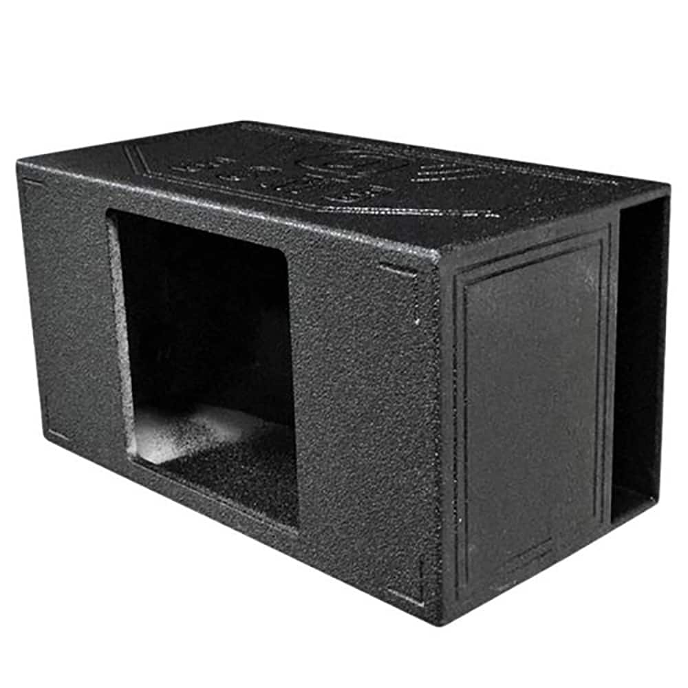 QPower - Durable Single 15" Side-Vented Kicker L7 Square Subwoofer Speaker Box - Black