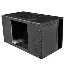QPower - Durable Single 15" Side-Vented Kicker L7 Square Subwoofer Speaker Box - Black