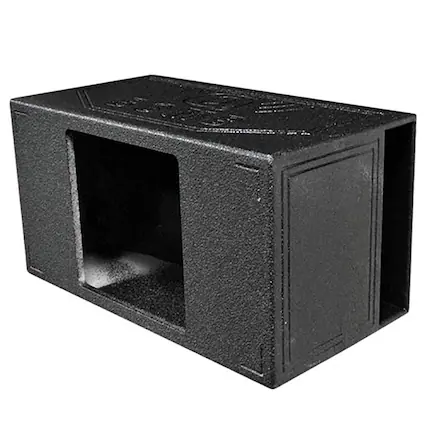 Front. QPower - QPower Durable Single 15" Side-Vented Kicker L7 Square Subwoofer Speaker Box - Black.