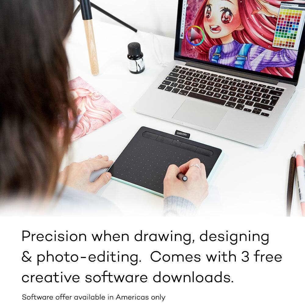 Precision when drawing, designing & photo-editing. Comes with 3 free creative software downloads. Software offer available in Americas only