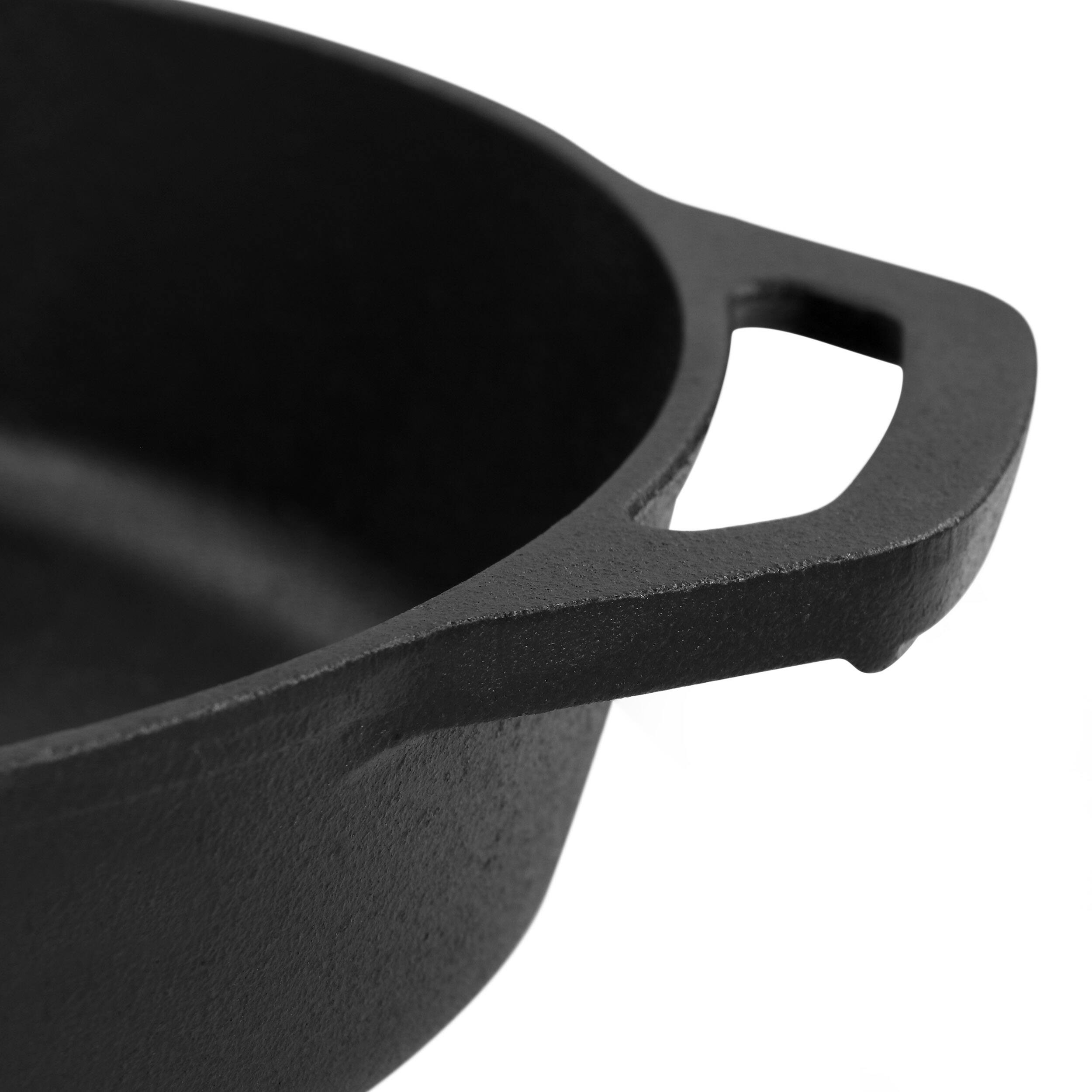 Alt View 4. MegaChef - MegaChef 12 Inch Round Preseasoned Cast Iron Frying Pan in Black - Black.