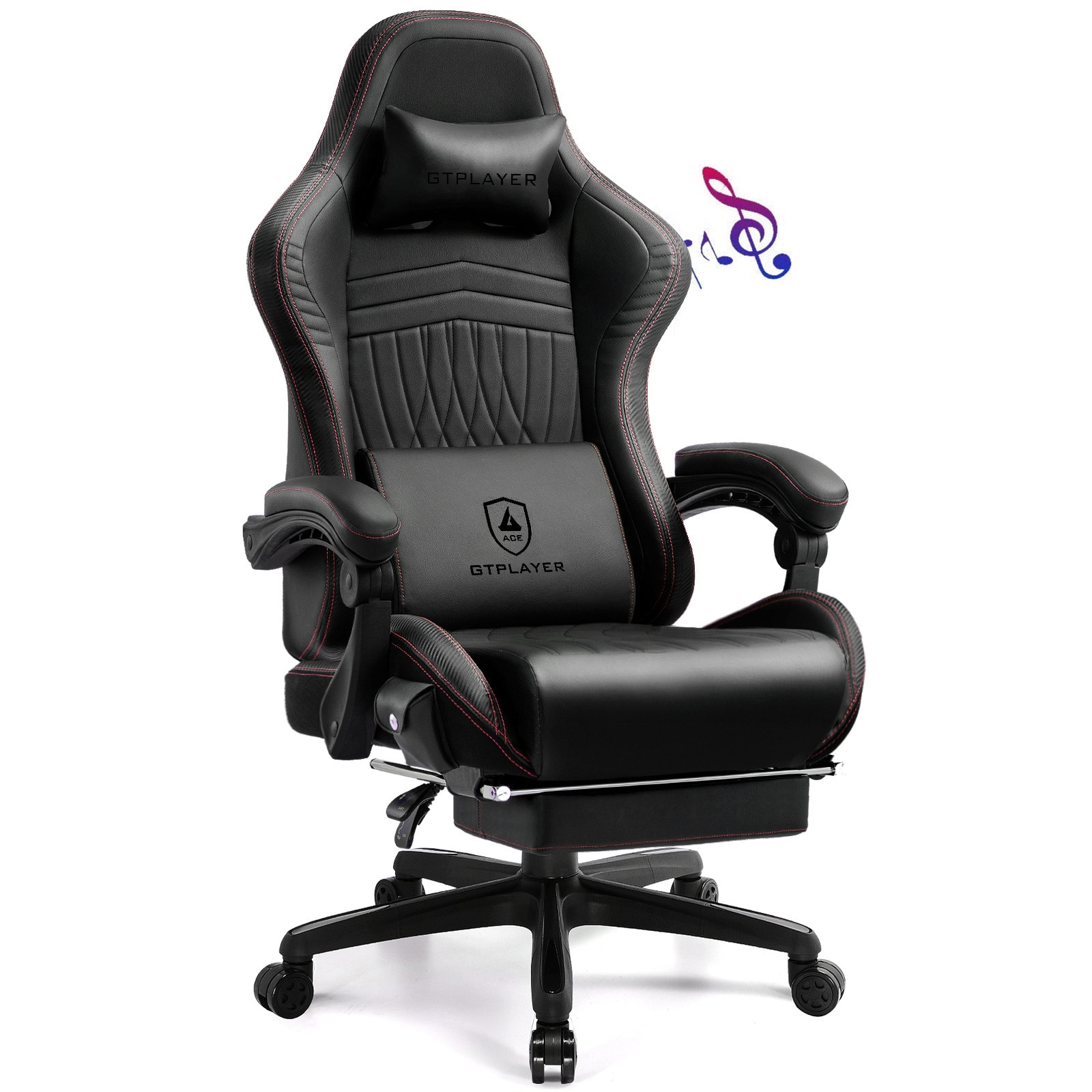 GTPlayer - Ace Pro Gaming Chair - Red - Front_Zoom