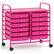 Front. Costway - Costway 12 Drawers Rolling Cart Storage Scrapbook Paper Studio Organizer Bins - Hot Pink.