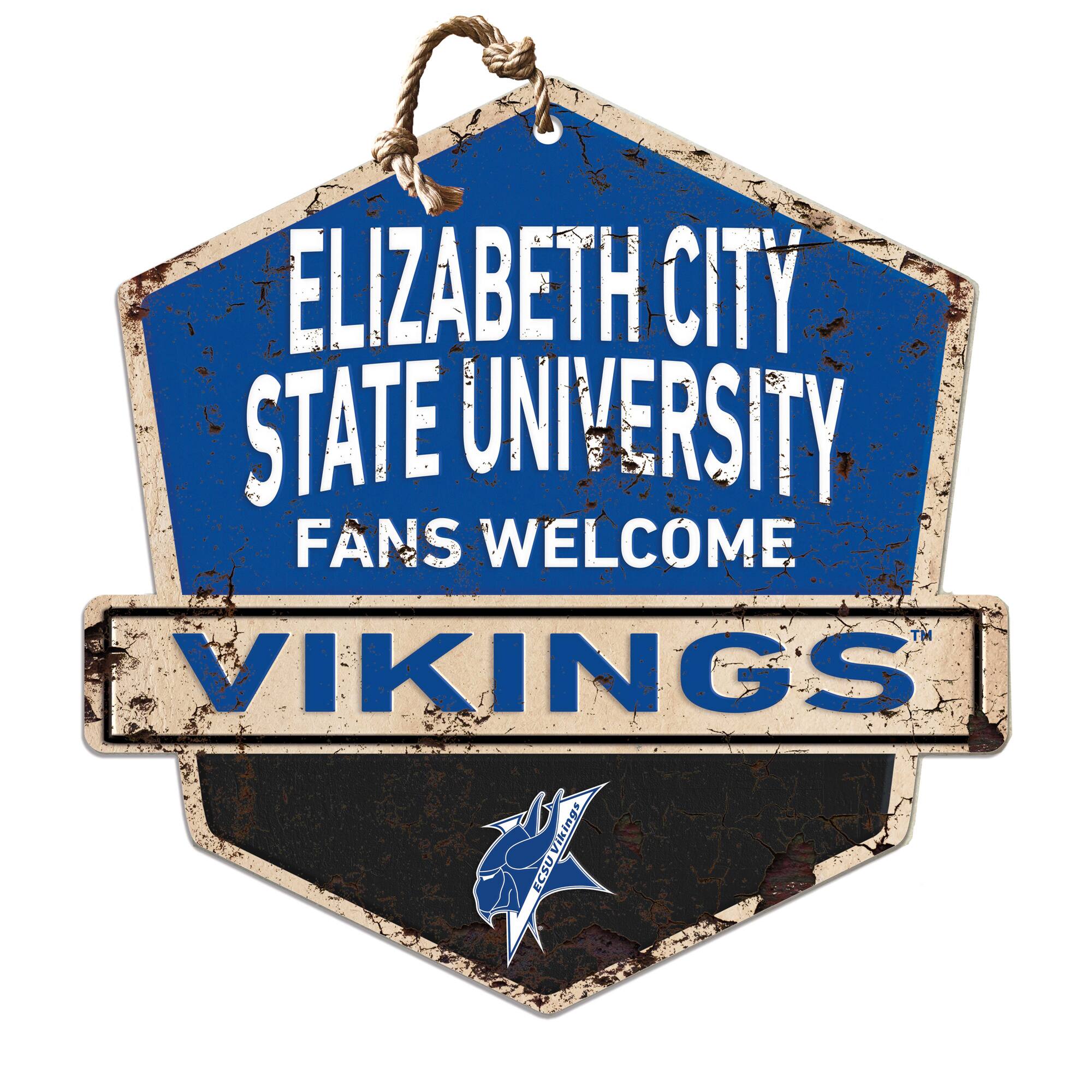 ECSU Vikings 20" x 20" Fans Welcome Badge Sign