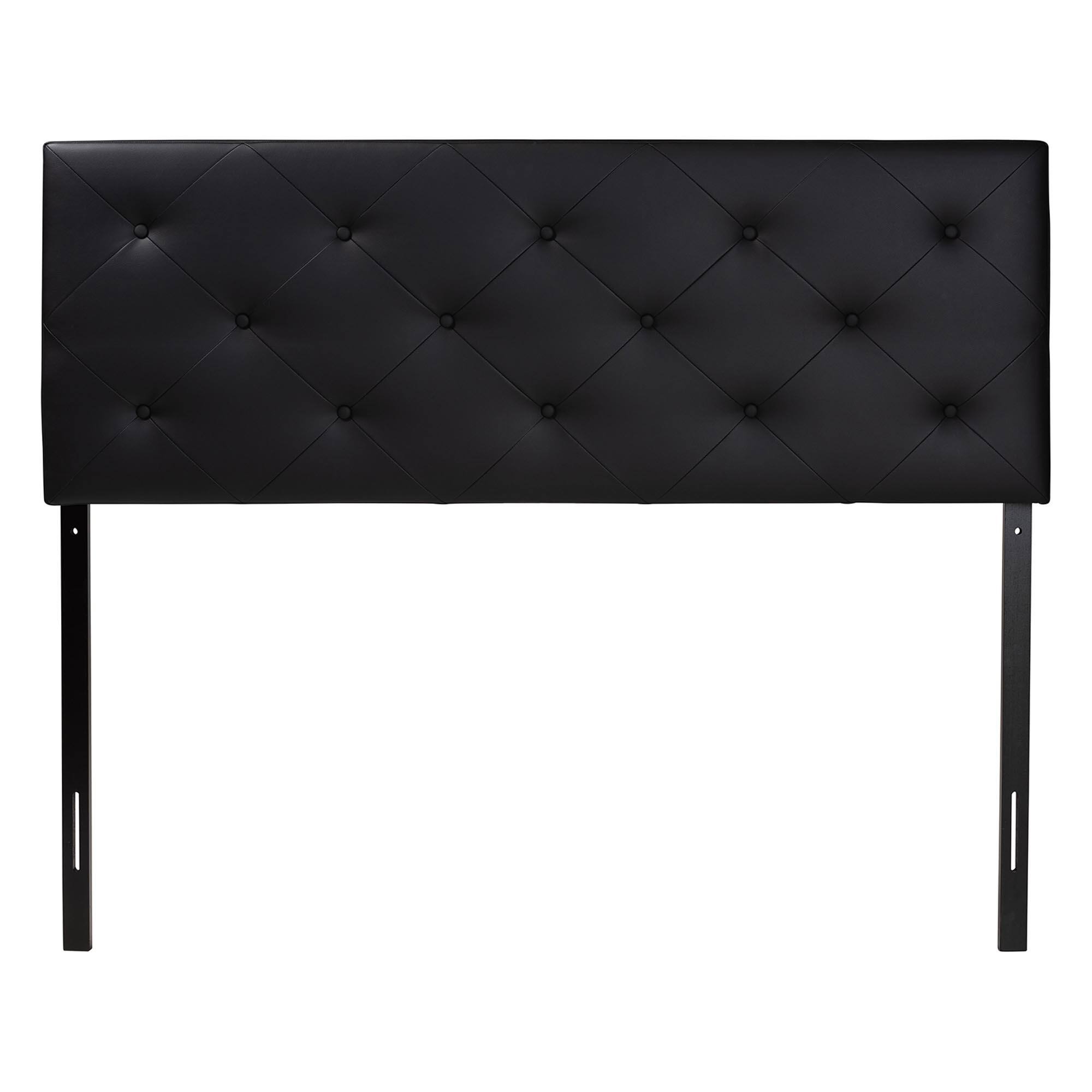 Angle. Baxton Studio - Baltimore Modern and Contemporary King Faux Leather Upholstered Headboard - Black.