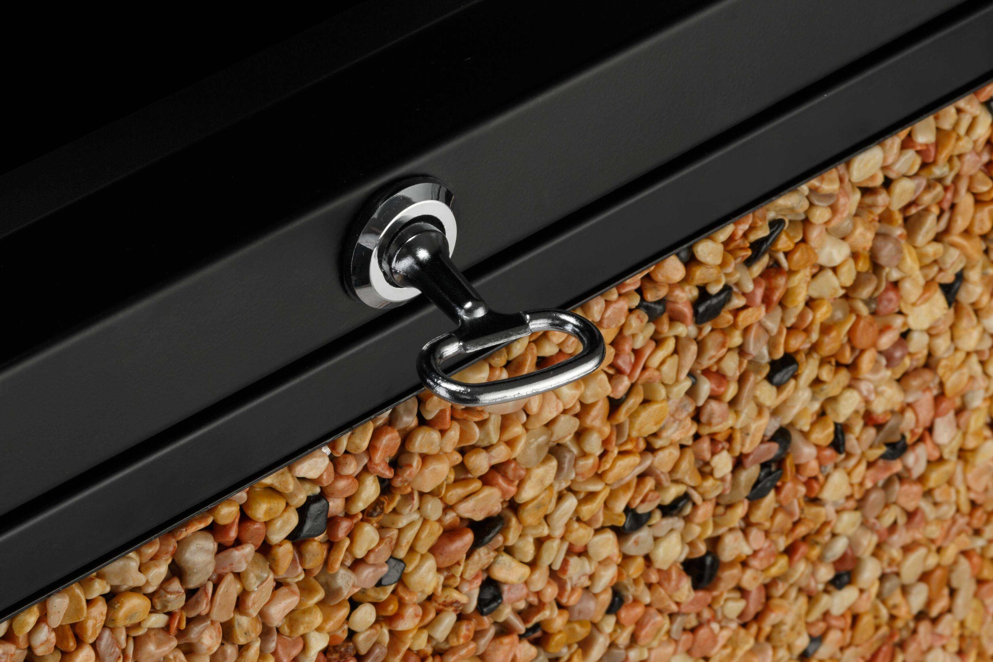 Alt View 1. Alpine Industries - 40 Gallon Steel Outdoor Trash Can with Insert Liner and Dome Lid - Stone.