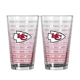 Logo Brands - Kansas City Chiefs Two-Pack Chant Fade 16oz. Pint Glass Set - Multicolor