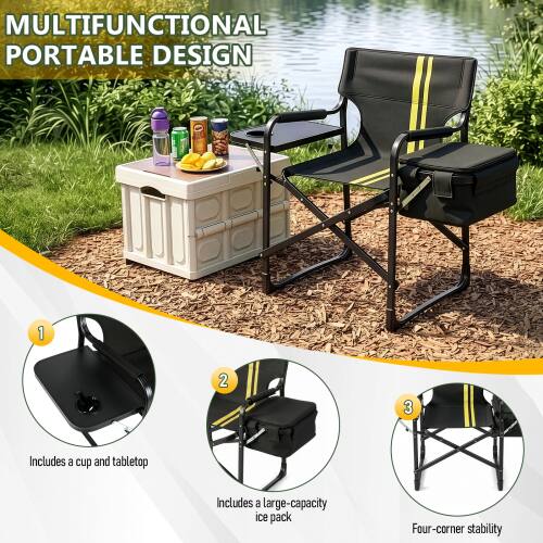 MULTIFUNCTIONAL PORTABLE DESIGN

1. Includes a cup and tabletop
2. Includes a large-capacity ice pack
3. Four-corner stability