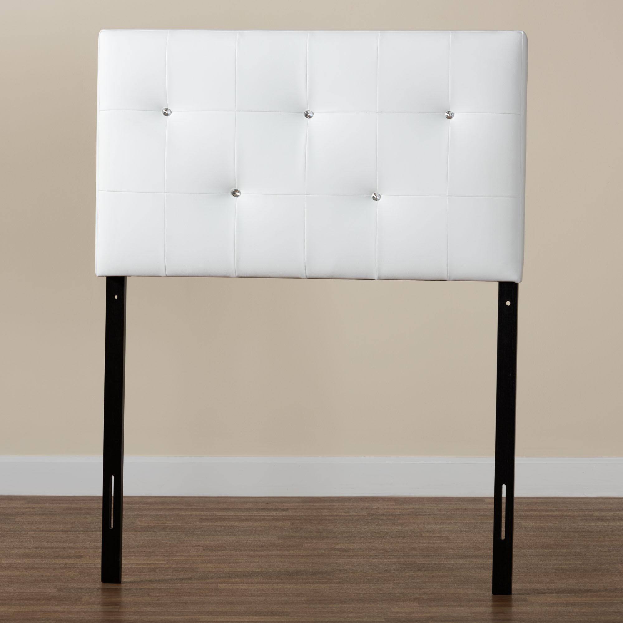 Alt View 1. Baxton Studio - Kirchem Modern and Contemporary Faux Leather Upholstered Twin Size Headboard - White.