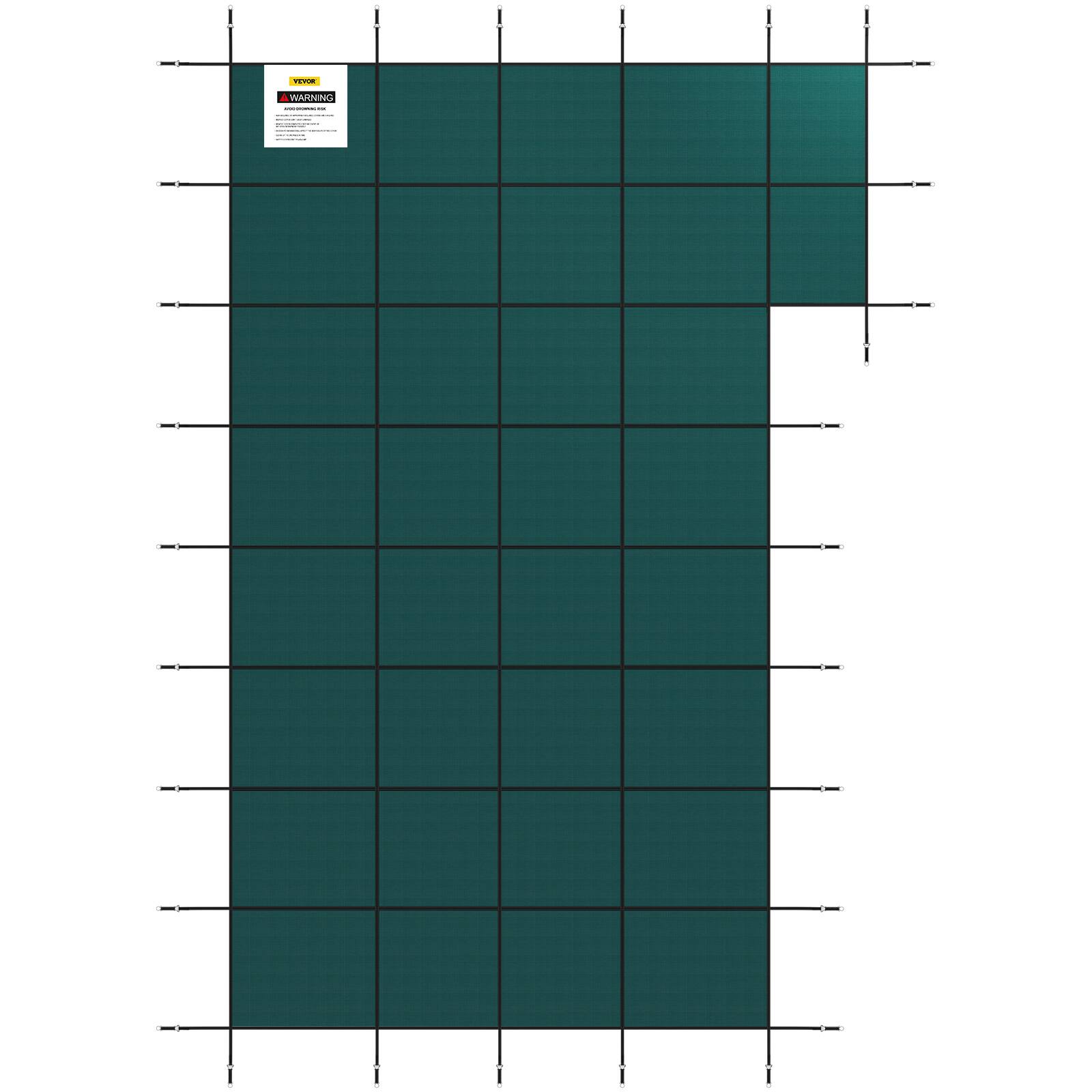 Alt View 5. VEVOR - Fits 20 ft x 40 ft Rectangular Winter Pool Cover with Right Step, Triple Stitched, High Strength Mesh PP - Green.