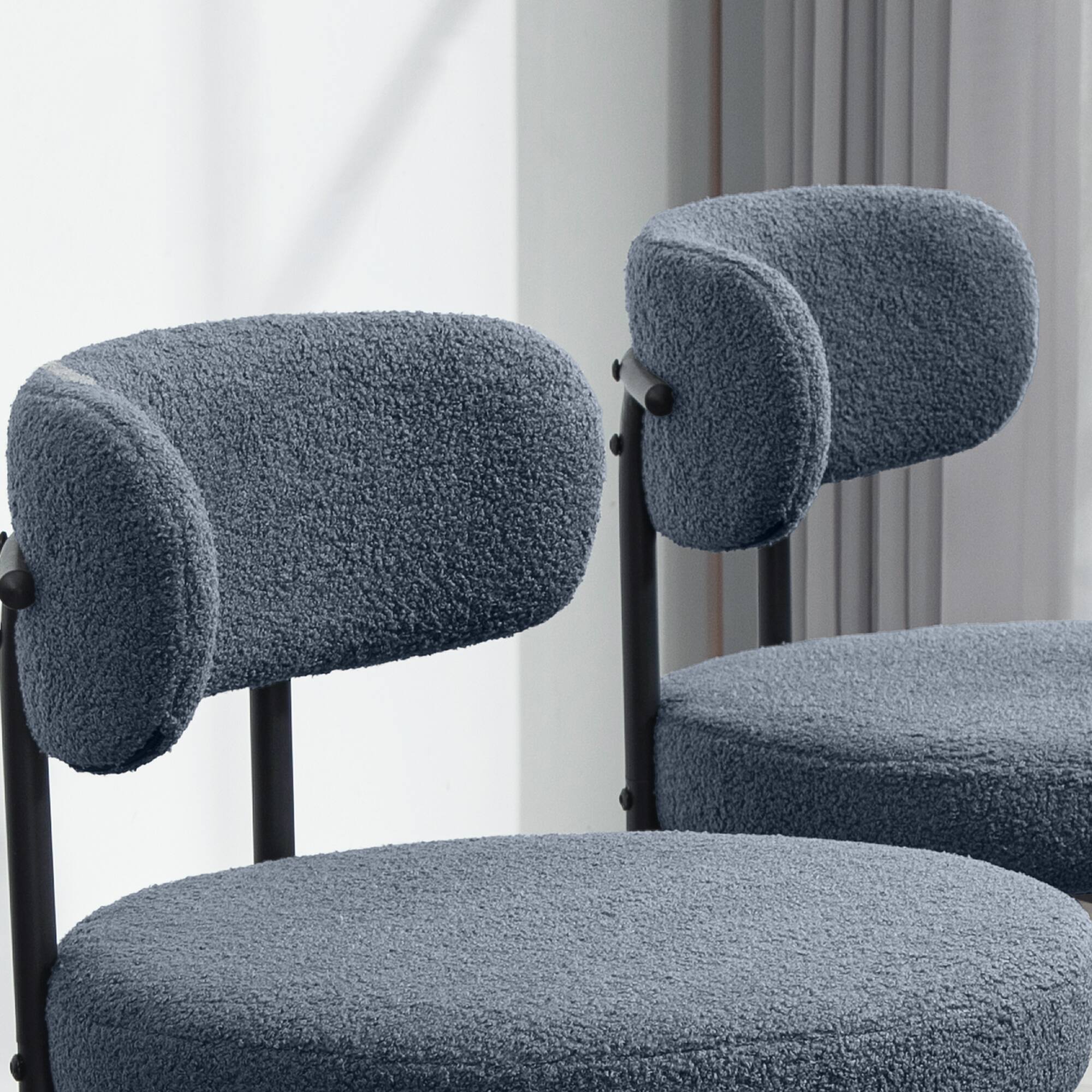 Alt View 8. Homcom - Modern Upholstered Kitchen Chairs - Gray.