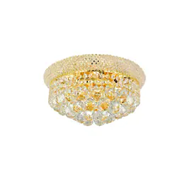 Elegant Lighting - Primo 6 light Flush Mount Clear Royal Cut Crystal - Gold