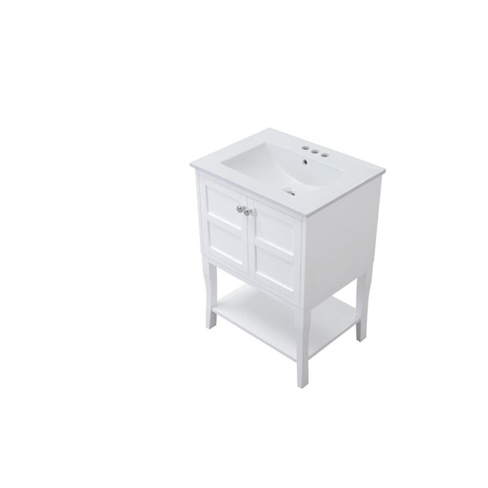 Alt View 2. Elegant Kitchen and Bath - 2 Doors Cabinet 24 In. X 18 In. X 34 In. In White - White.