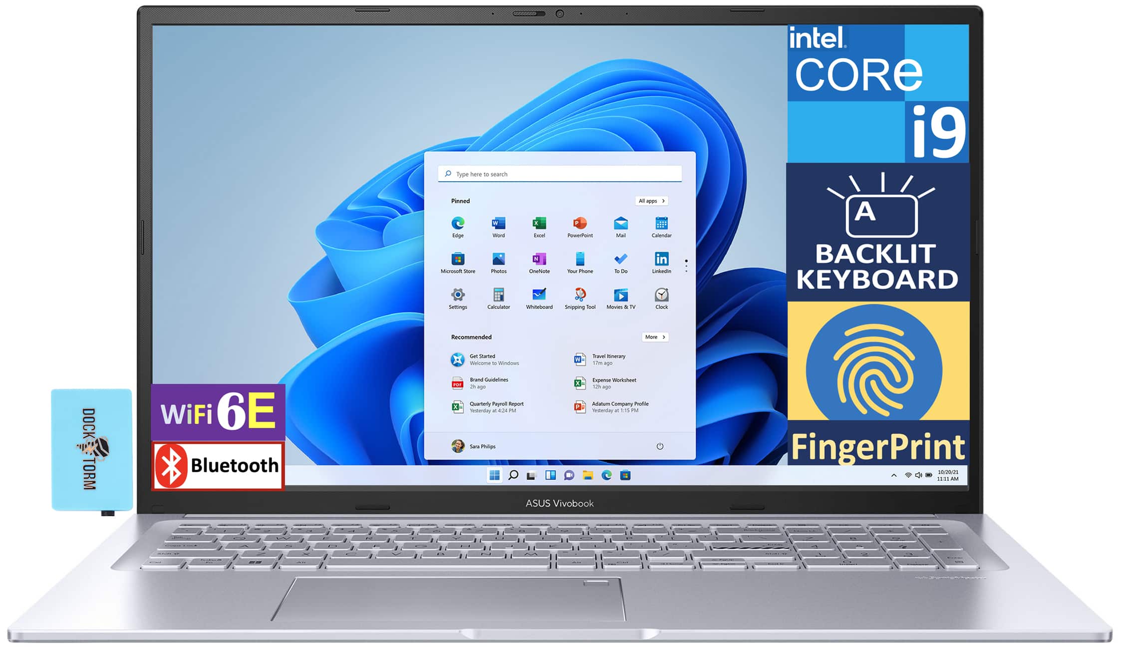 ASUS - Vivobook 17X Laptop 17.3 FHD (Intel i9-13900H, 40GB DDR4, 1TB PCIe SSD, Intel Iris Xe, Win 11 Home) w/USB Hub - Cool Silver
