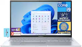 ASUS - Vivobook 17X Laptop 17.3 FHD (Intel i9-13900H, 40GB DDR4, 1TB PCIe SSD, Intel Iris Xe, Win 11 Pro) w/USB Hub - Cool Silver