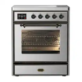 ILVE - Majestic II Series 30 in. Induction Range with 4 Induction Elements (Burnished Trim) - Stainless Steel