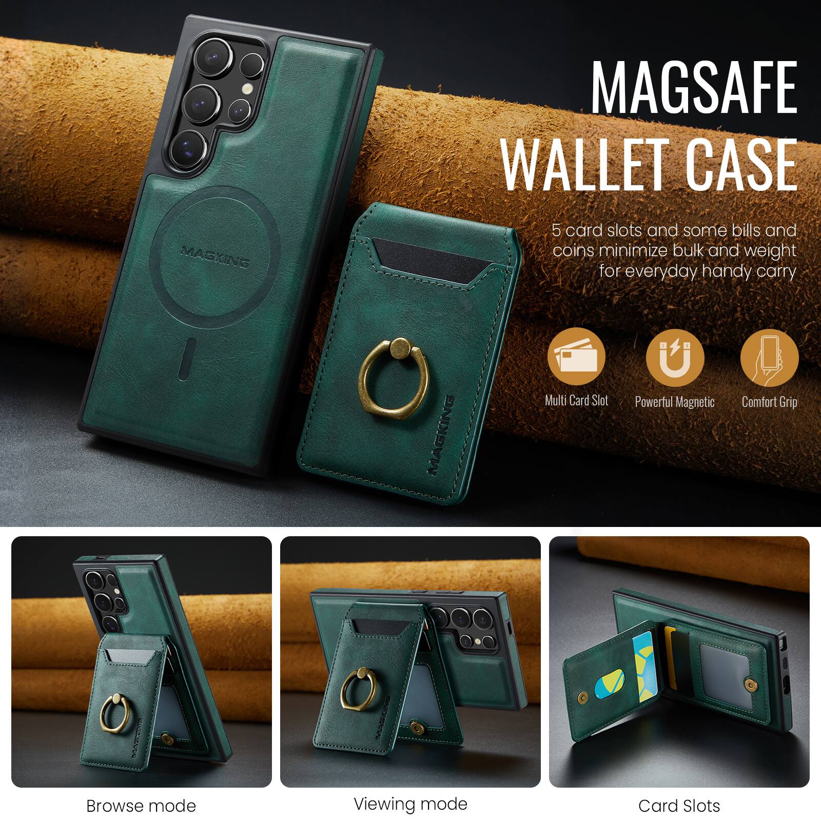 MAGSAFE WALLET CASE

5 card slots and some bills and coins minimize bulk and weight for everyday handy carry

Multi Card Slot
Powerful Magnetic
Comfort Grip

Browse mode
Viewing mode
Card Slots