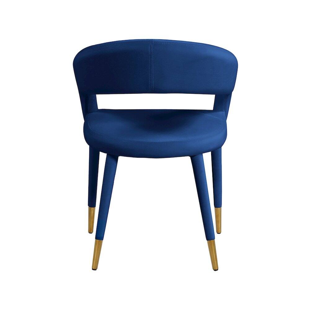 Alt View 1. Meridian Furniture - Destiny Navy Velvet Dining Chair - Blue.
