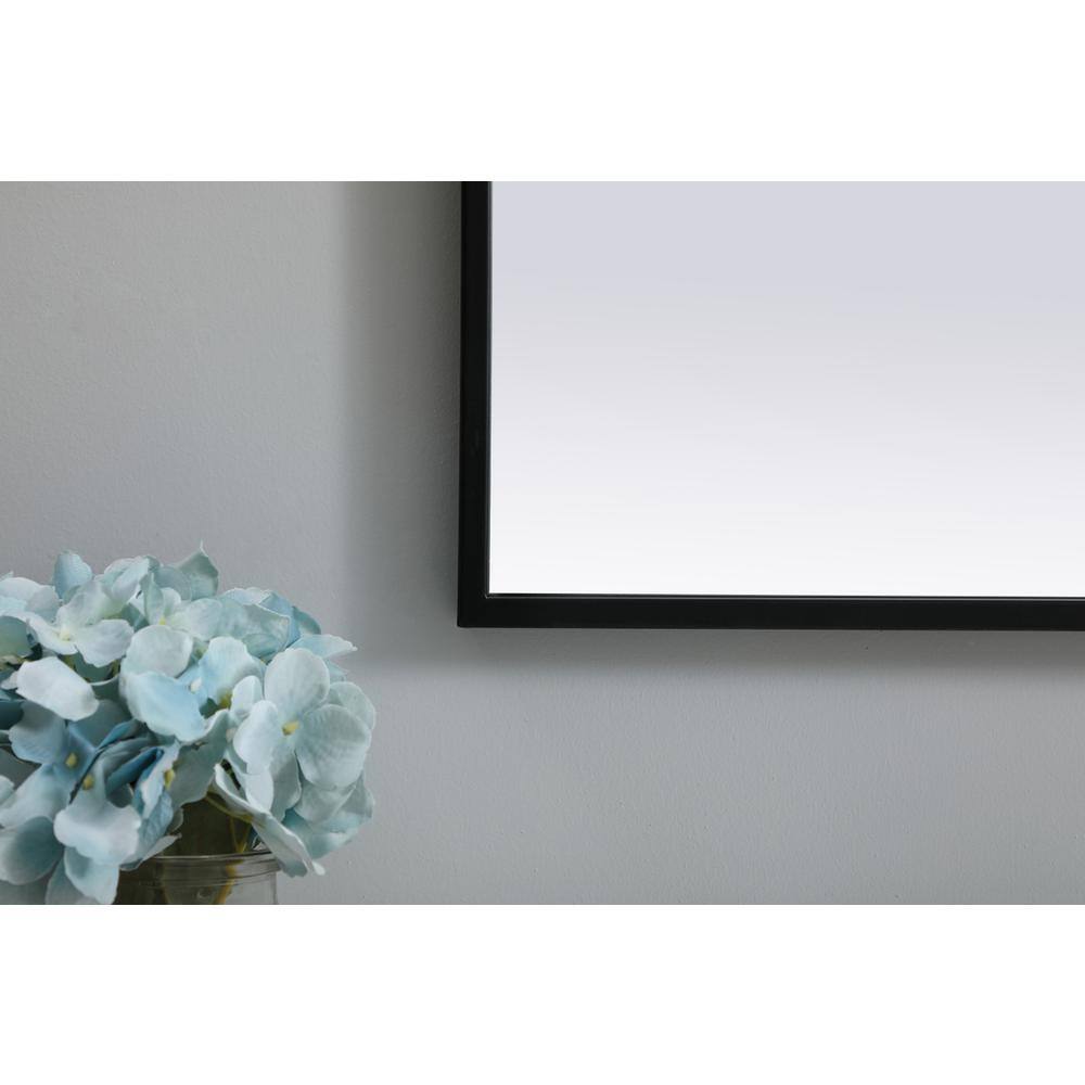Alt View 1. Elegant Decor - Metal Frame Arch Mirror 24x40 Inch in Black - Black.