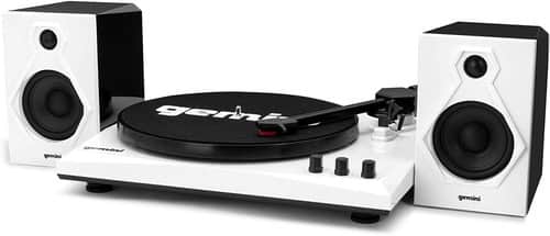 Gemini - Sound TT-900-3-Speed Turntable with Bluetooth, 2-Way Stereo Speakers, and - White