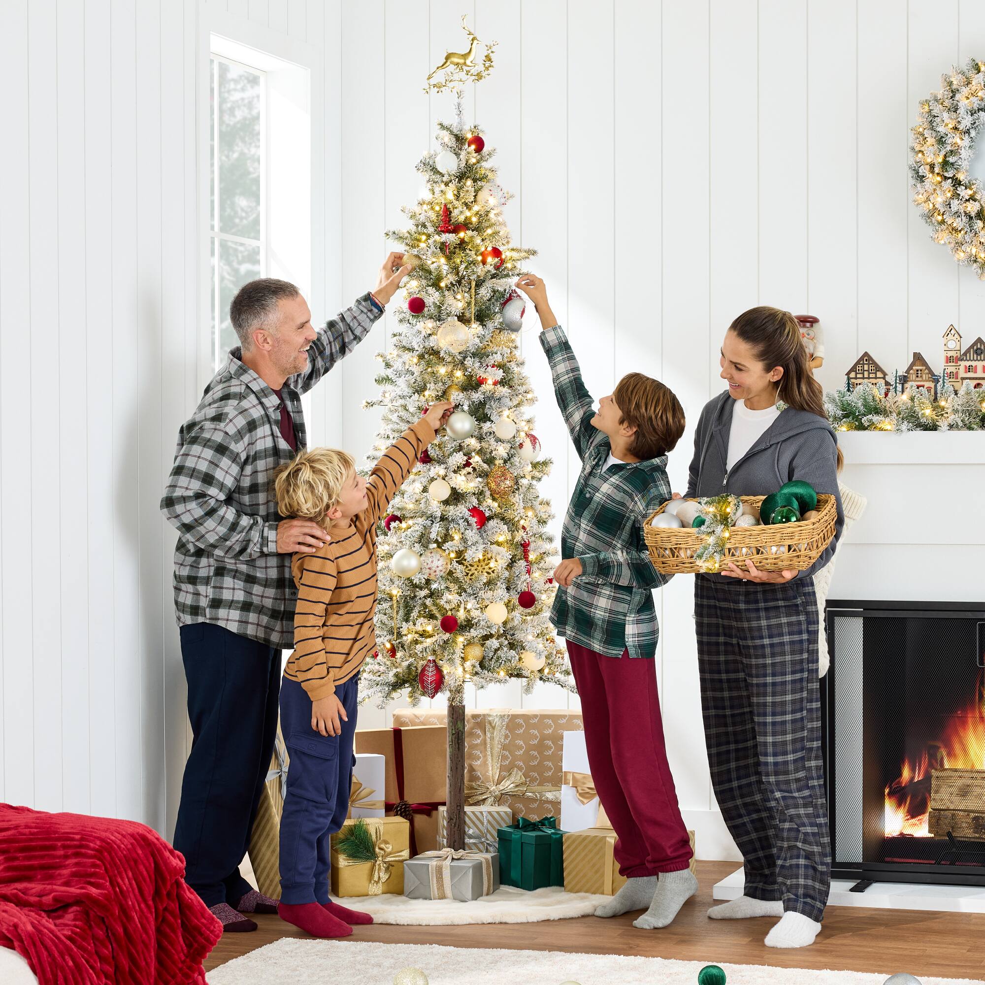 Alt View 2. Best Choice Products - Best Choice Products 6ft Pre-Lit Flocked Alpine Slim Pencil Christmas Tree w/ 250 LED Lights, Stand - Green & Flocked.