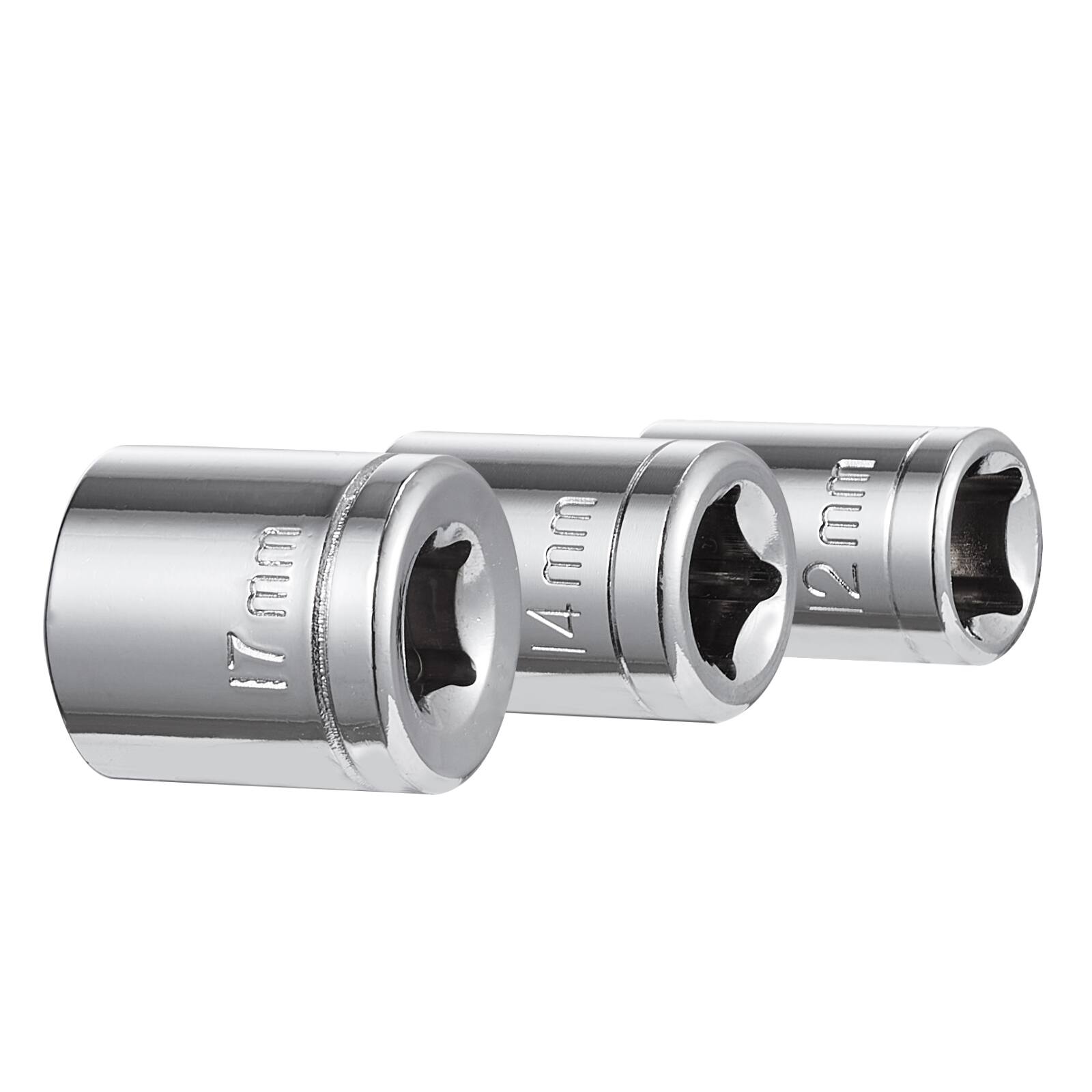 Alt View 1. LOVMOR - 221 Piece Mechanics Tool Set 1 4 and 3 8 Drive Sockets with SAE and Metric Size Specifications.