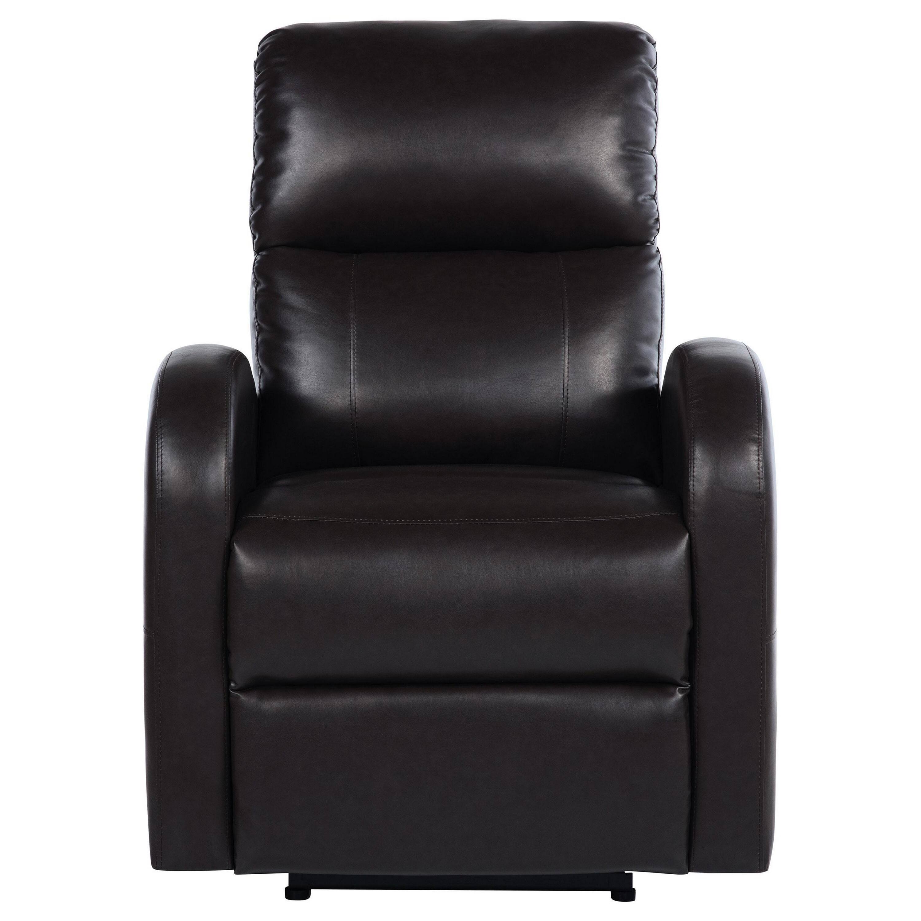 Angle. Manhattan Lane - Nami Power Recliner Chair, Plush Cushioned Espresso  Faux Leather - Brown.