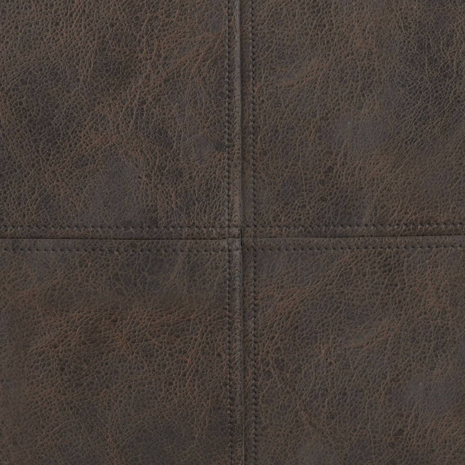 Alt View 8. Simpli Home - Simpli Home Sheffield 18 inch Wide Square Pouf in Distressed Dark Brown Genuine Leather - Distressed Dark Brown.