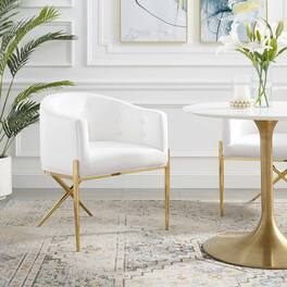 Savour Tufted Performance Velvet Accent Dining Armchair by Modway - White