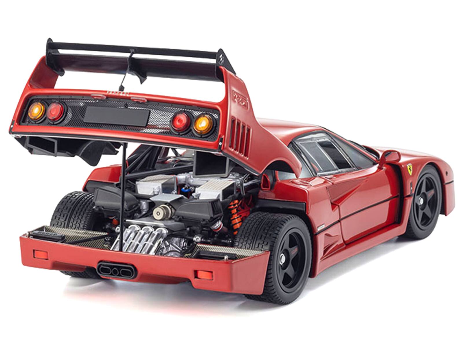 Alt View 3. Kyosho - Ferrari F40 Light Weight LM Wing Red 1/18 Diecast Model Car by Kyosho.