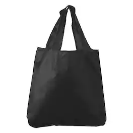 Unique Bargains - 13x15.4inch Washable Shopping Bags with Handles and Reusable Foldable Grocery Tote Bag for Storage Travel Size S - Black