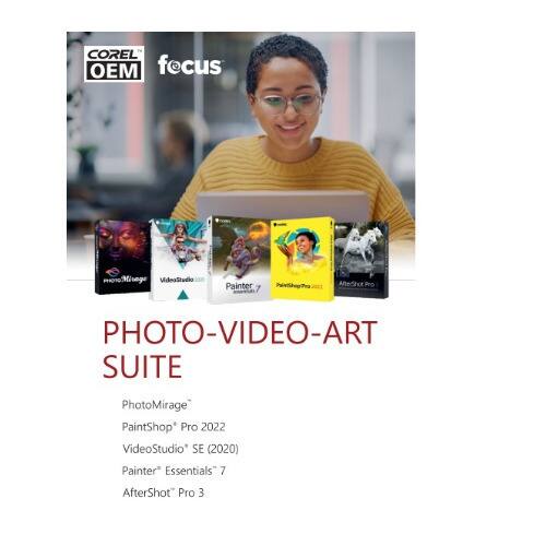 COREL OEM focus

monoMirage
VideoStudio
Painter 7
PaintShop Pro
AlterShot Pro
PHOTO-VIDEO-ART SUITE
PhotoMirage
PaintShop Pro 2022
VideoStudio SE (2020)
Painter" Essentials" 7
AfterShot" Pro 3