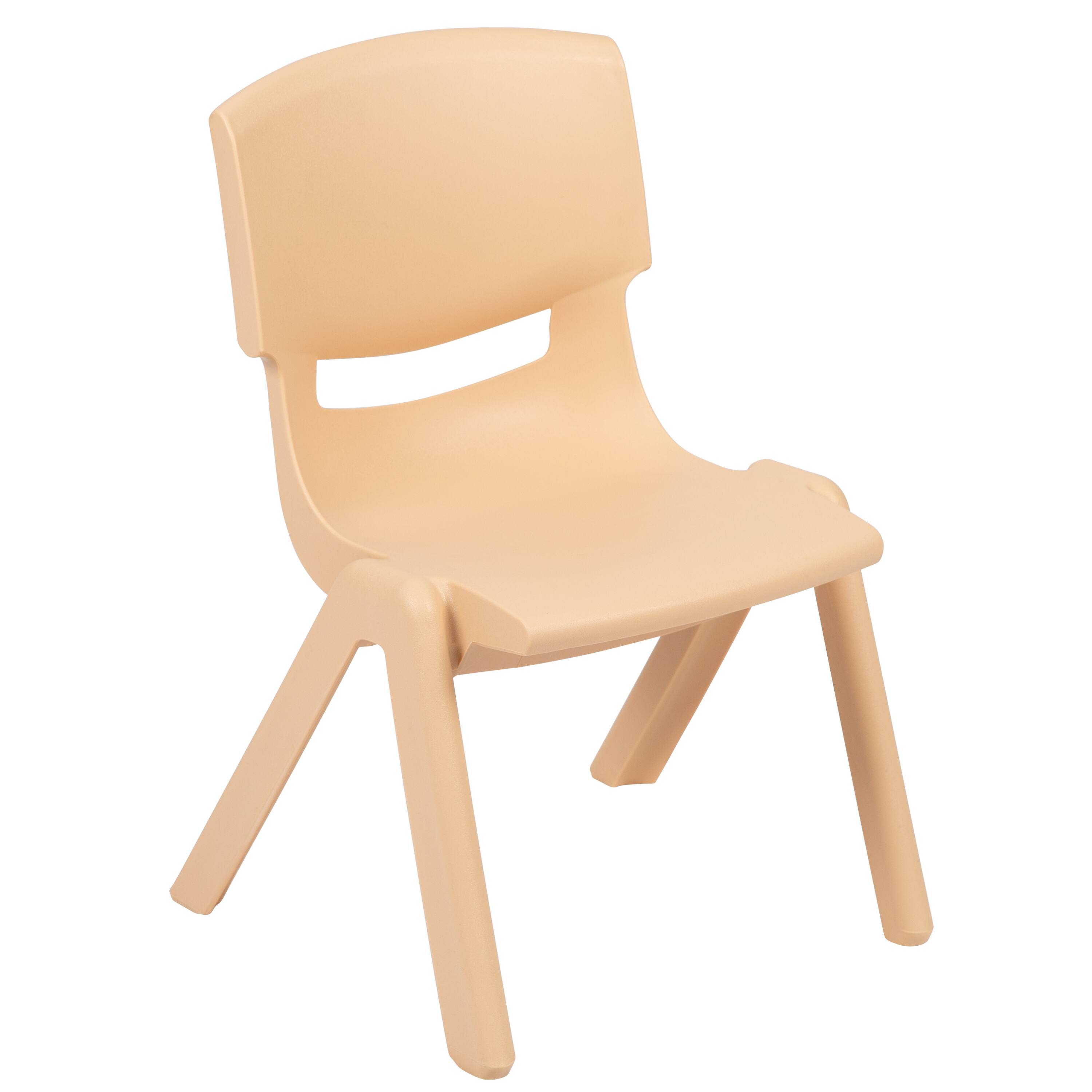 Alt View 9. Emma + Oliver - 2 Pack Plastic Stackable School Chair with 10.5"H Seat, Preschool Chair - Natural.