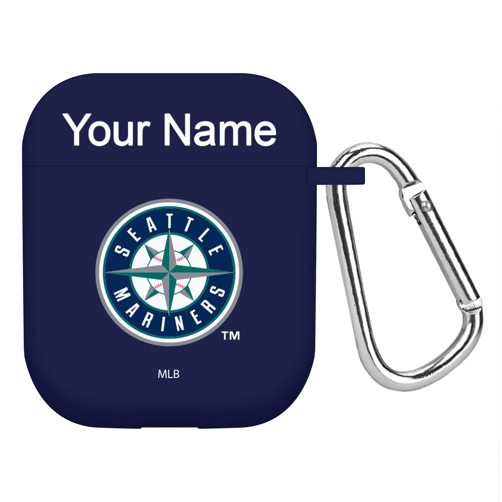 Artinian - Seattle Mariners Personalized Silicone AirPods Case Cover - Multicolor