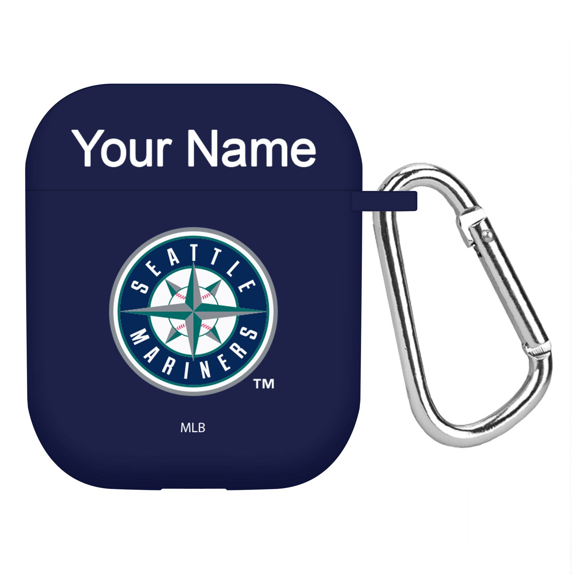 Artinian - Seattle Mariners Personalized Silicone AirPods Case Cover - No Size - Multicolor