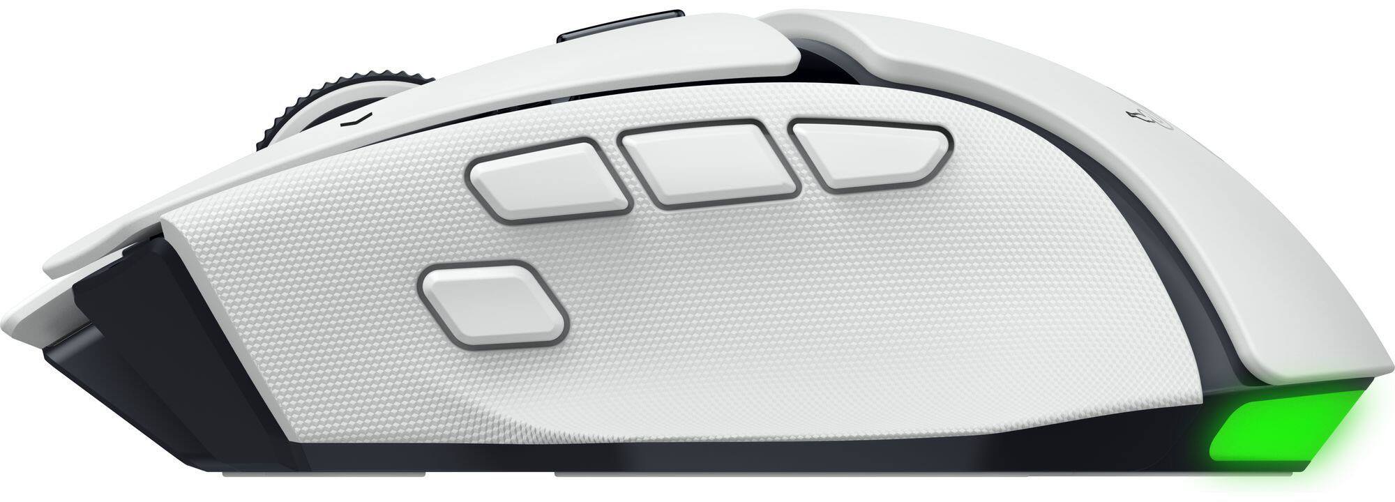 Alt View 8. Razer - Basilisk V4 HyperSpeed  Ergonomic Gaming Mouse with Chroma RGB Underglow - White.