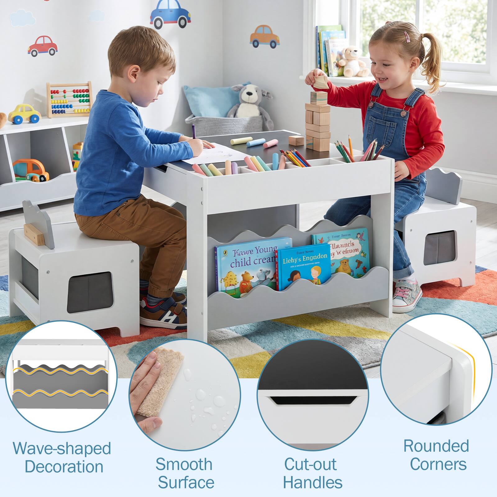16 CECCO LECCO LETTERE CEO LeCLEGE 10664 Liee S Young Flavours eiruom Kaure Ce - W Engndon y cream Liehy . child - - I Wave-shaped Decoration Smooth Surface Cut-out Handles Rounded Corners