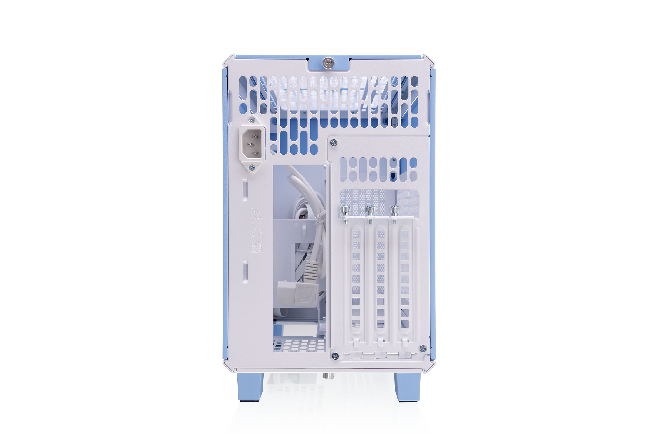 Alt View 2. Thermaltake - TR100 SFF mITX Mini Tower PC Case with PCIe 4.0 Riser Cable Included - Hydrangea Blue.