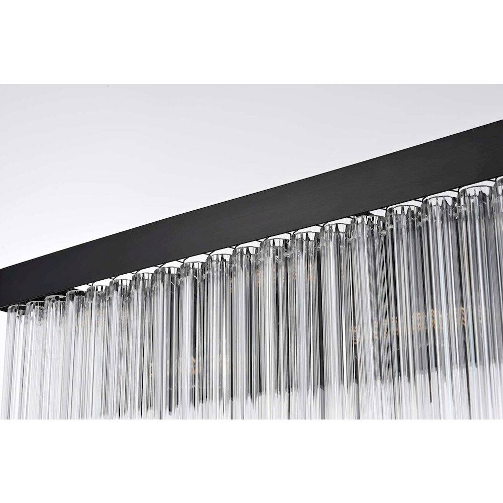 Back. Elegant Lighting - Harlow 26 inch Wall Sconce in Black - Black.