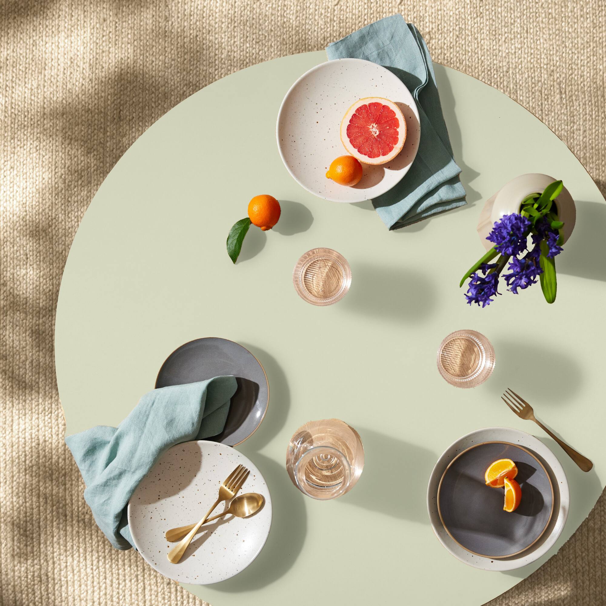 Alt View 3. Best Choice Products - Round Mid-Century Modern 35.5in Dining Table, Dinette for Home or Kitchen w/Wood Finish Steel Legs - Sage.