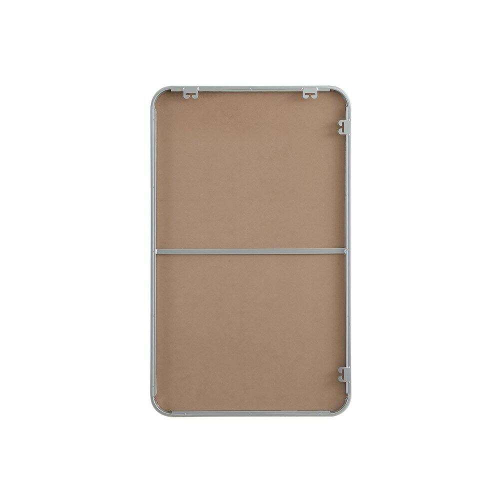 Angle. Elegant Decor - Contour Metal Rectangle Mirror 22x36 in Silver - Silver.