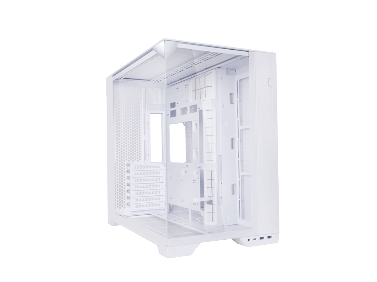 Alt View 1. Lian Li - LIAN LI O11 vision compact white color Aluminum / Steel / Tempered Glass ATX Mid Tower computer Case ----O11VPW - white.