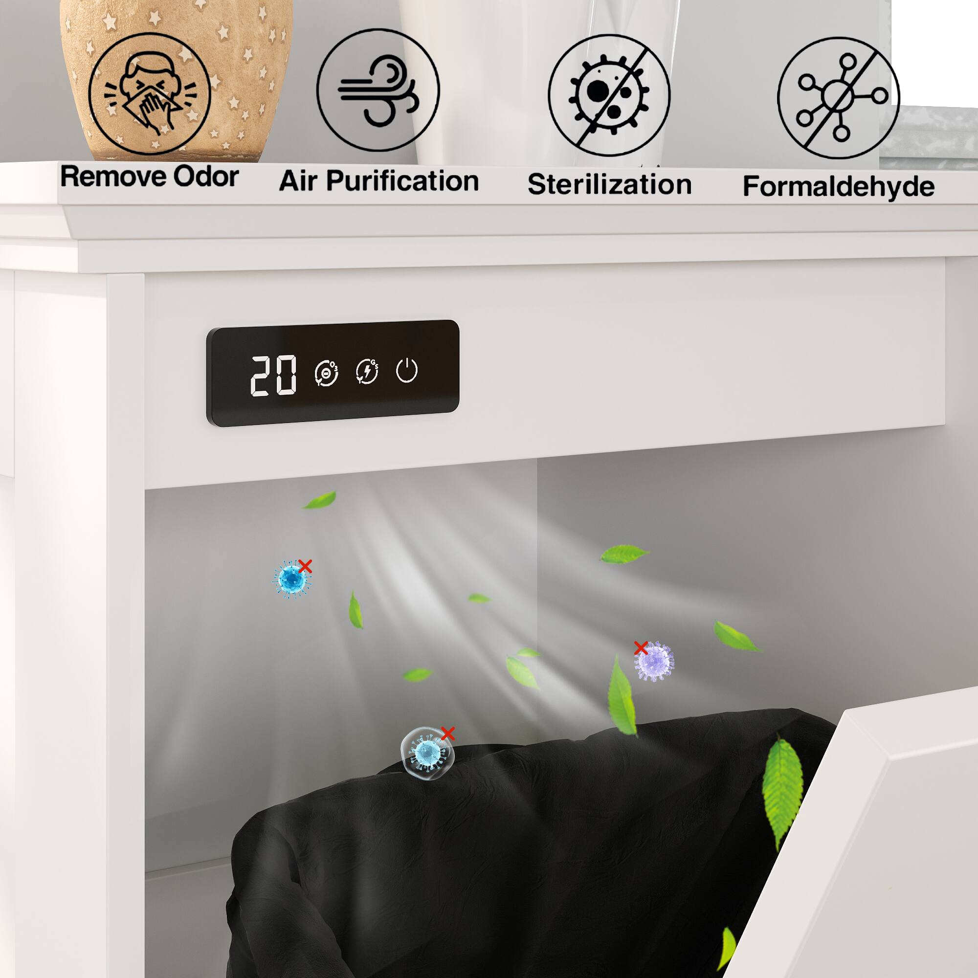 Remove Odor  
Air Purification  
Sterilization  
Formaldehyde  

20