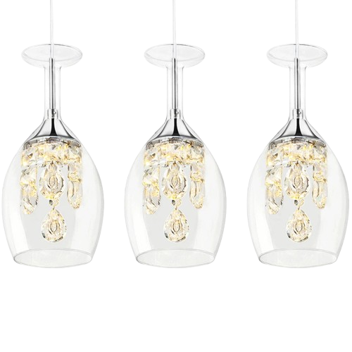 Home Collection - Wine Glass Crystal Pendant Light Modern LED Dining Room Ceiling Chandelier
