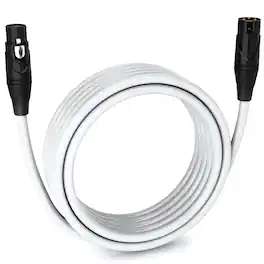 Lyxpro - 20 ft Balanced XLR Cable, Male to Female, 3 Pin Microphone Cable - White