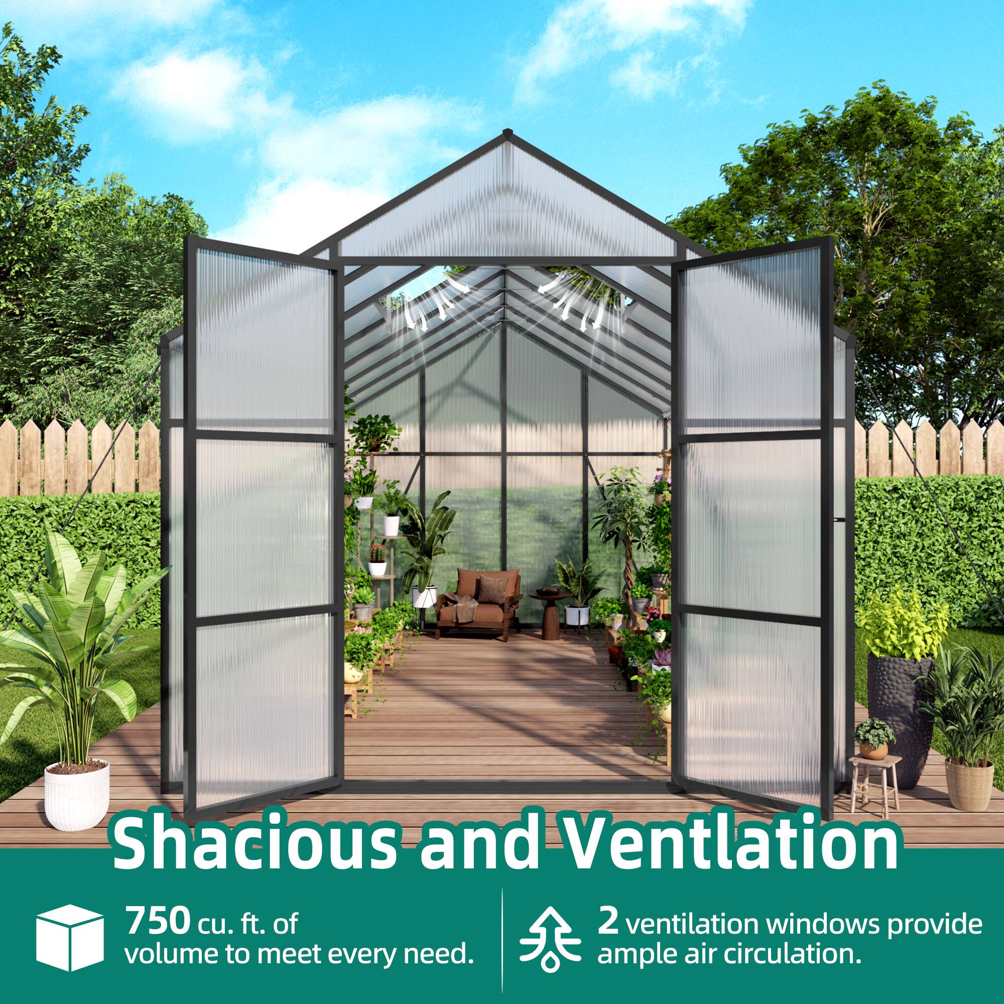 Spacious and Ventilation  
750 cu. ft. of volume to meet every need.  
2 ventilation windows provide ample air circulation.