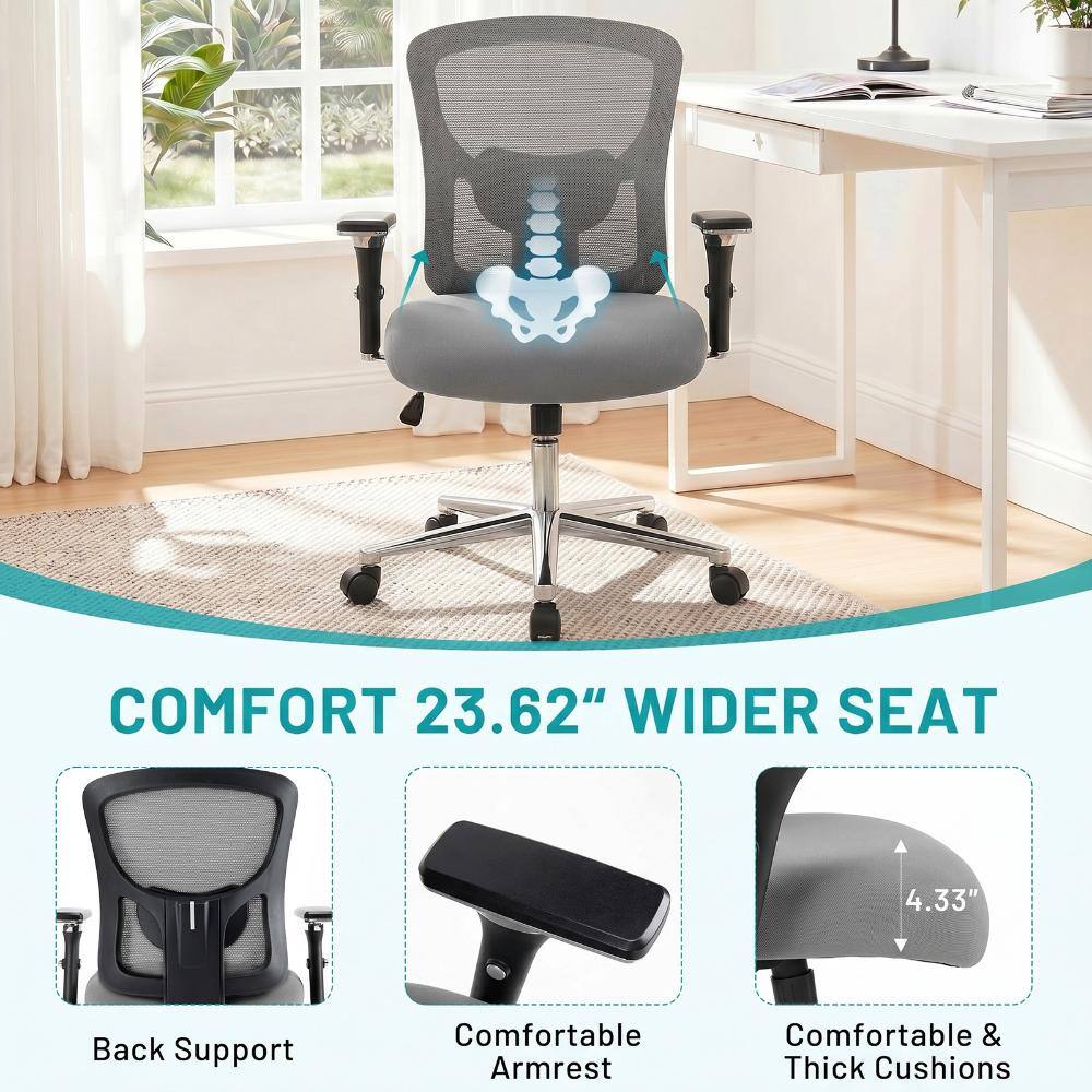 COMFORT 23.62" WIDER SEAT  
4.33" Back Support  
Comfortable Armrest  
Comfortable & Thick Cushions