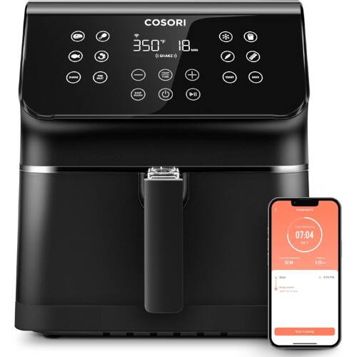 COSORI "F 350 18 ba ( SHAKE * -K - TEMP T + HAST . IIl  07:04 - 204 470 Bowt .00 PN