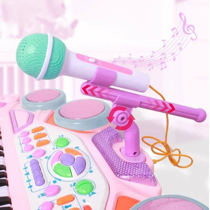 Alt View 8. SKONYON - 37-Key Kids Electronic Piano Keyboard with Multiple Sound Modes, LED Lights, Built-in Microphone and Adjustable Stool.
